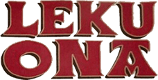 Red text LEKU ONA with a black shadow, representing Leku Ona Restaurant Boise Idaho.